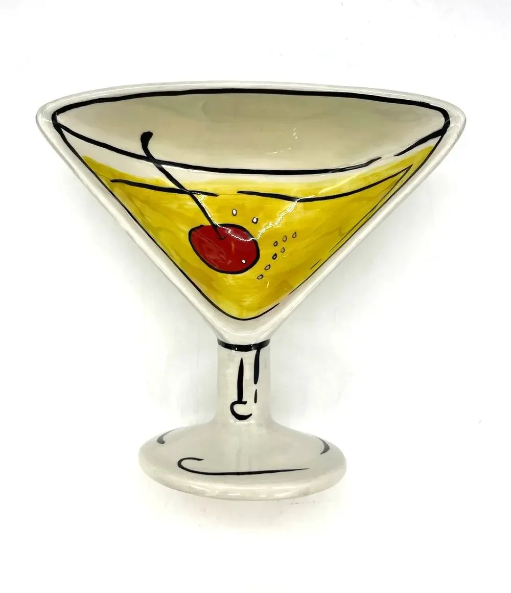 Boston Warehouse Trading Co Martini Glass Bowl Yellow